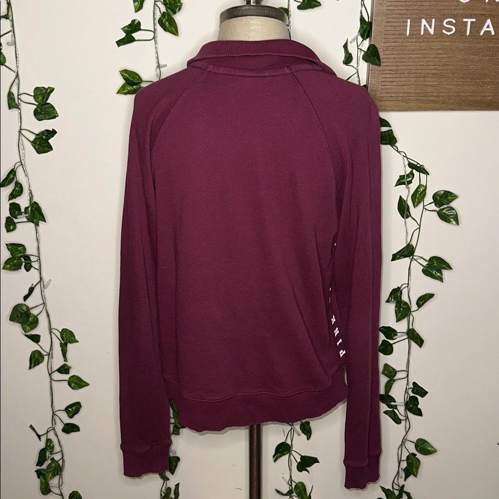 VS PINK Maroon Loose Fitting Quarter Zip - Picture 5 of 7